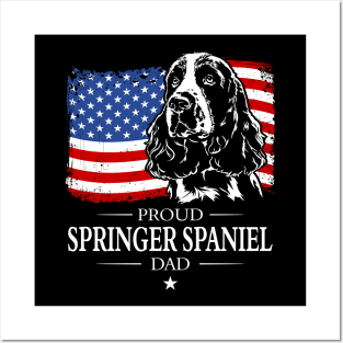 Proud Springer Spaniel Dad American Flag patriotic gift dog Posters and Art